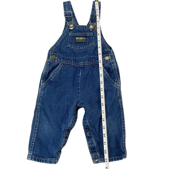 VTG OshKosh B'Gosh Vestbak Denim Overalls Baby Size 12 Months USA Farm Play Cute - Picture 9 of 14